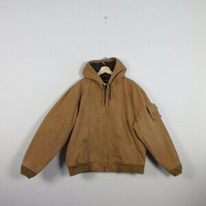 West Chester Master Gear Men Lined Hoodie Jacket Workwear Full Zip Brown XL 1460